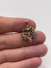 Load image into Gallery viewer, 9ct gold sapphire and diamond heart pendant
