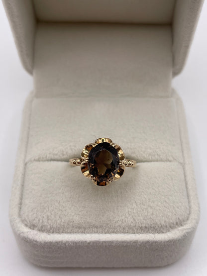 9ct gold Smokey quartz ring