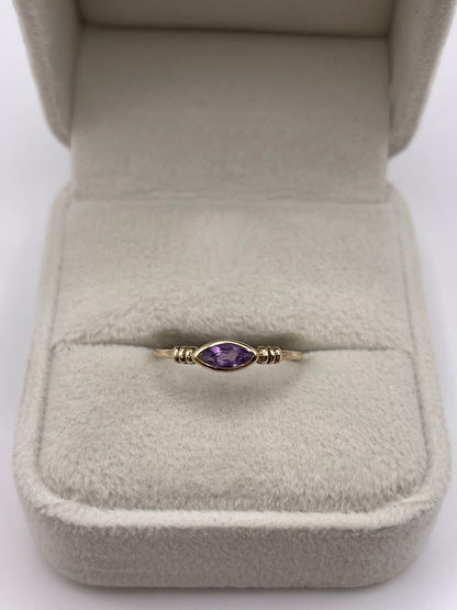 9ct gold amethyst ring