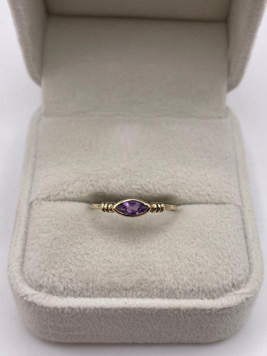 9ct gold amethyst ring