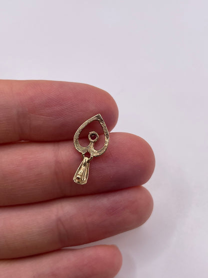 9ct gold ruby heart pendant