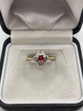 Load image into Gallery viewer, 18ct gold ruby and diamond ring
