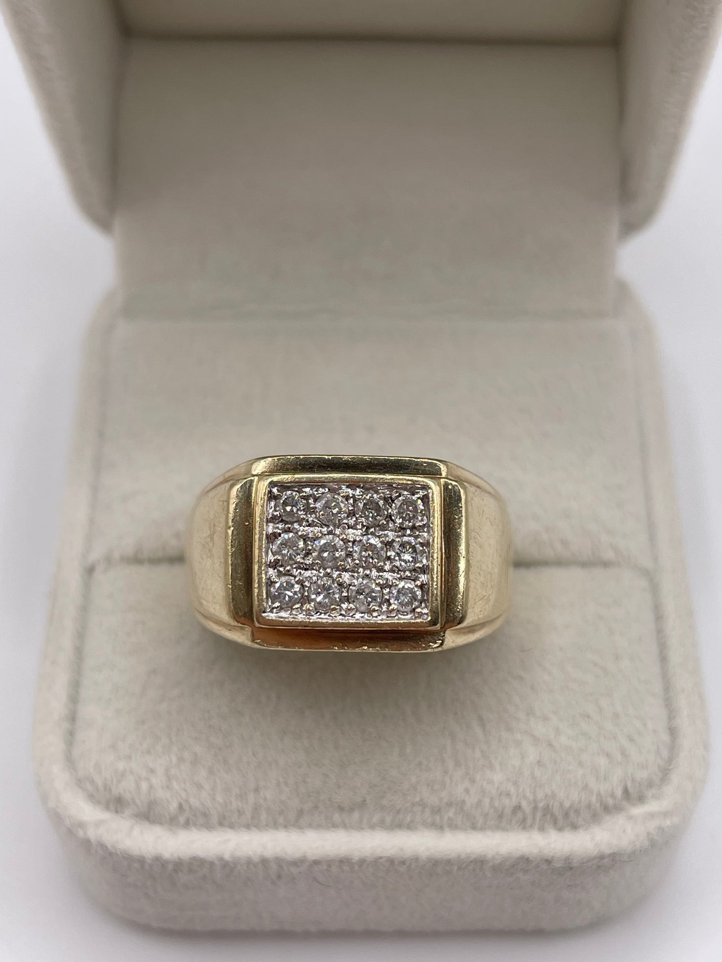 9ct gold diamond signet ring
