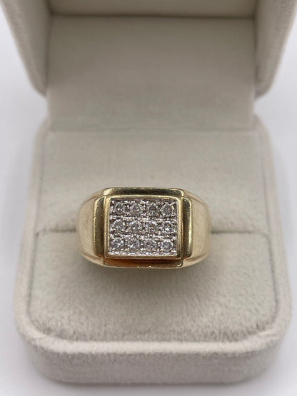 9ct gold diamond signet ring