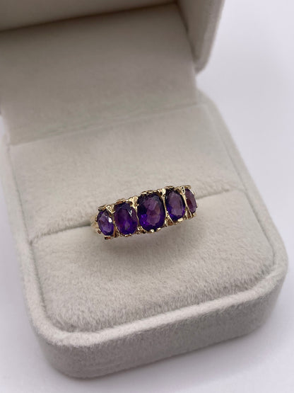 9ct gold amethyst ring
