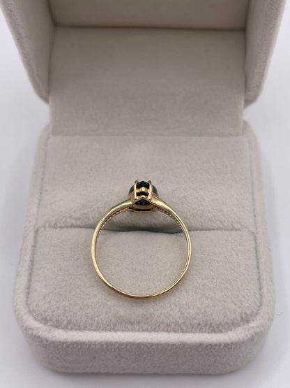 9ct gold sapphire and diamond ring