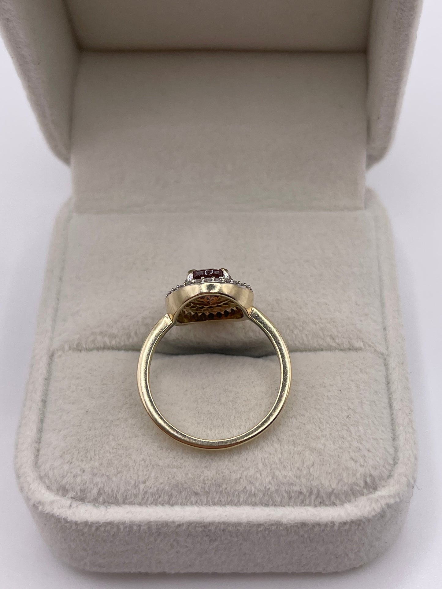 9ct gold tourmaline and zircon ring