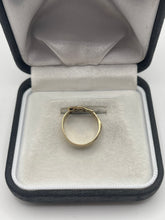 Load image into Gallery viewer, 9ct gold sapphire buckle ring
