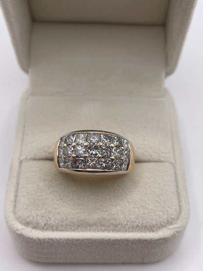 18ct gold 3.5ct diamond cluster ring