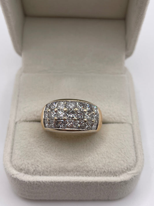18ct gold 3.5ct diamond cluster ring