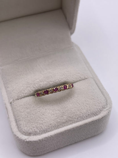 9ct gold ruby and diamond ring