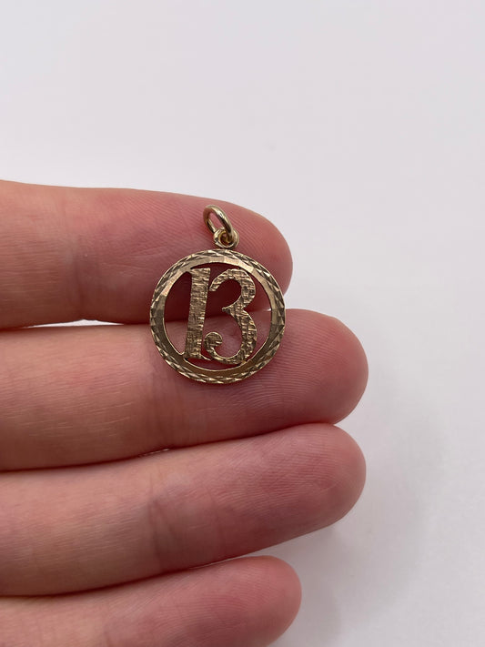 9ct gold 13 charm