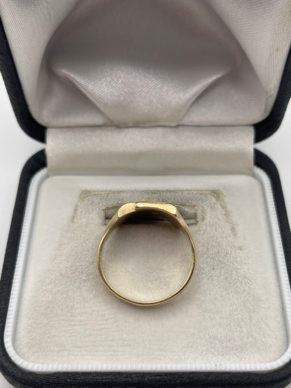 9ct gold diamond signet ring
