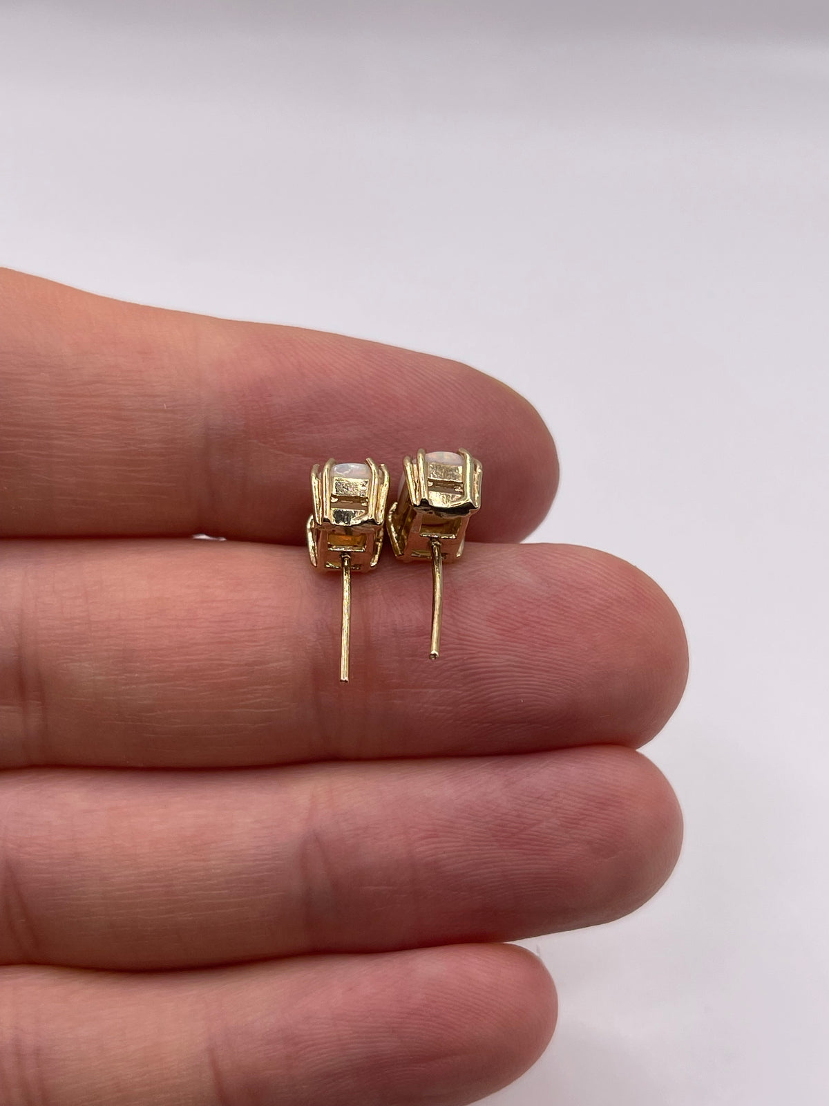 9ct gold opal earrings