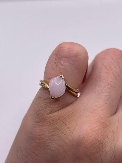 9ct gold pink opal ring