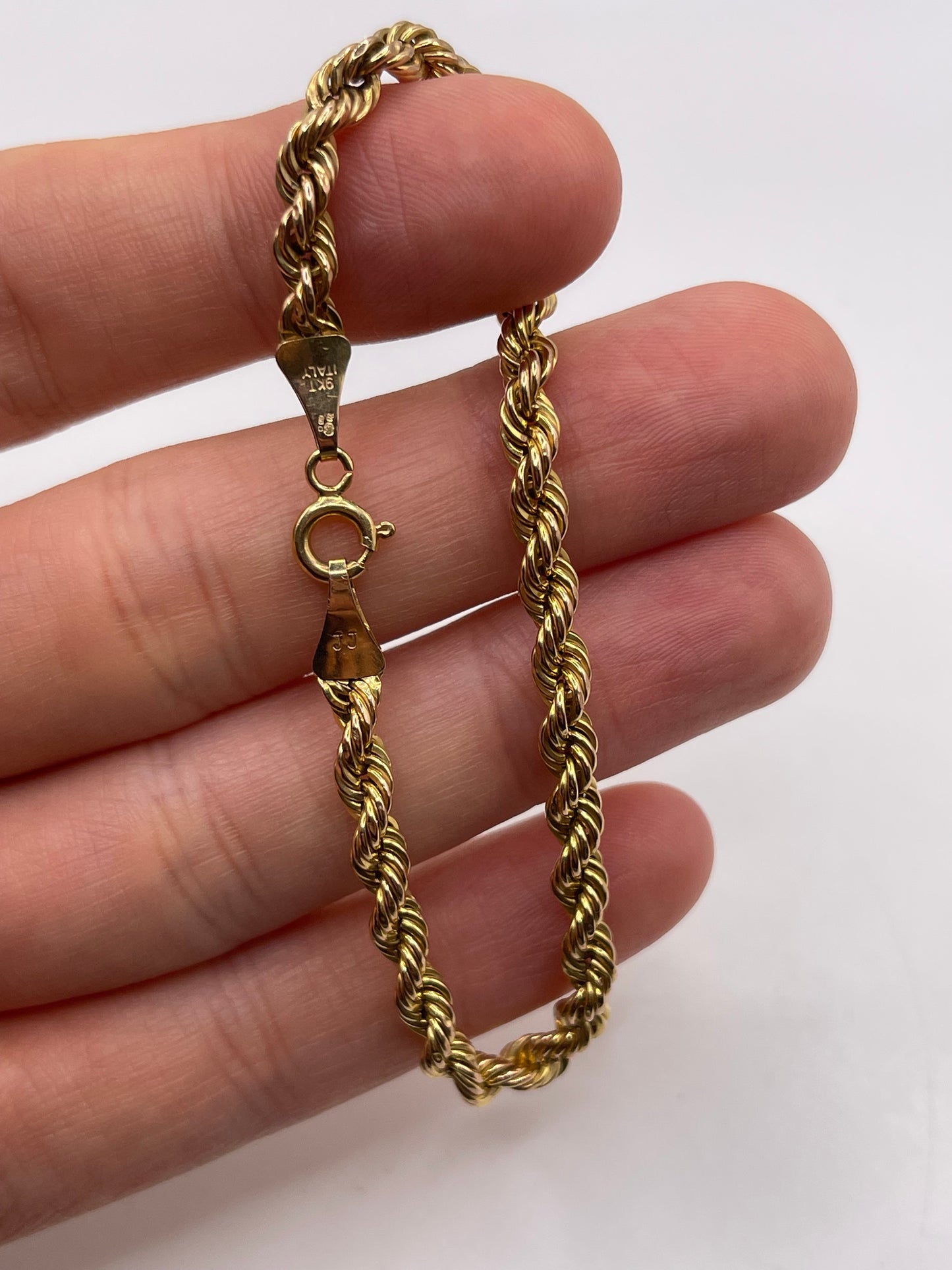 9ct gold rope bracelet