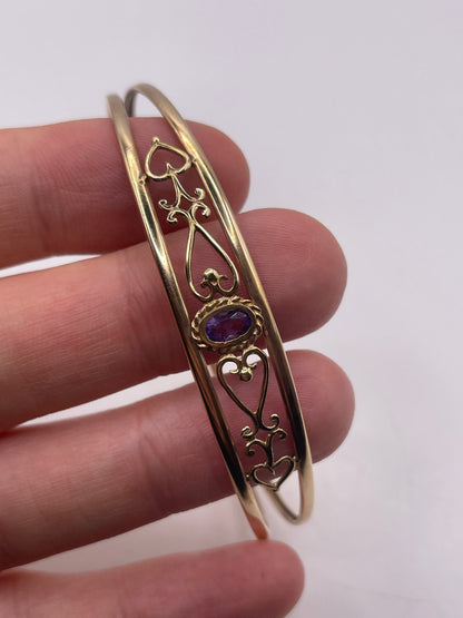 9ct gold amethyst bangle