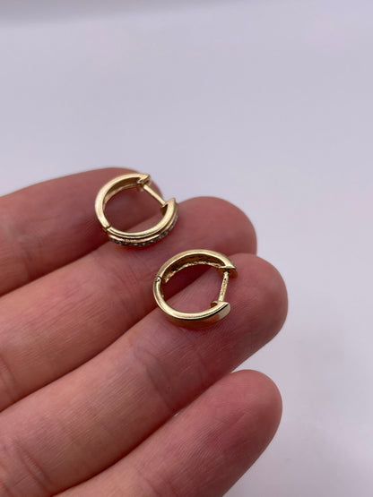 9ct gold diamond earrings