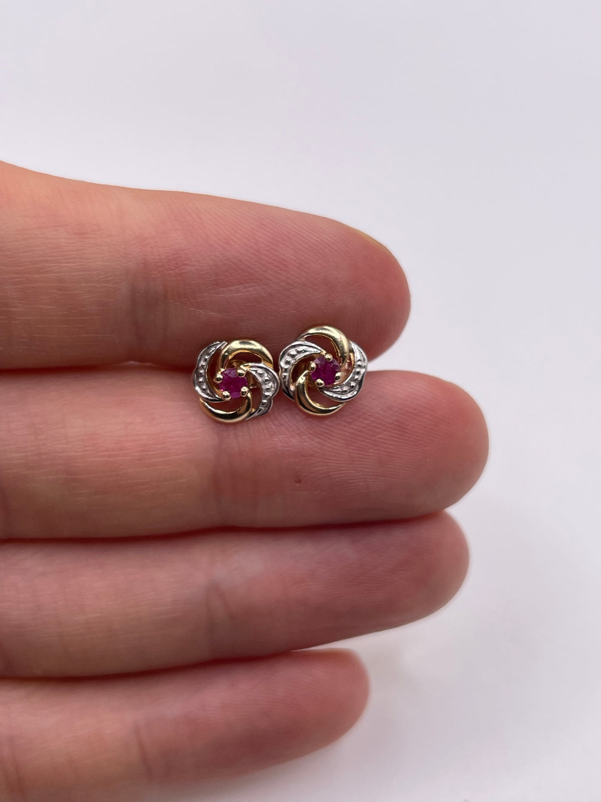 9ct gold ruby earrings