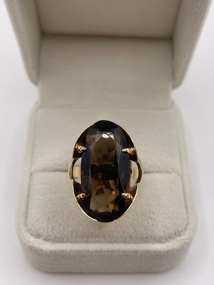9ct gold Smokey quartz ring