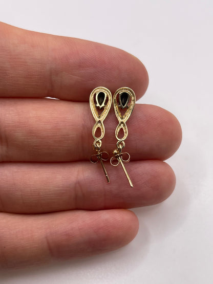9ct gold sapphire and diamond earrings