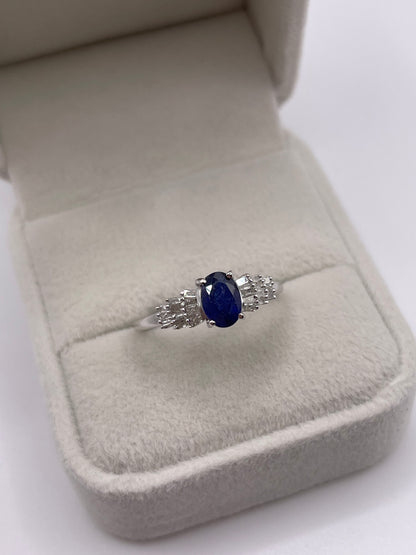 9ct white gold sapphire and diamond ring