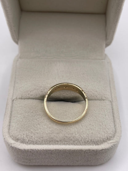 9ct gold diamond gypsy ring