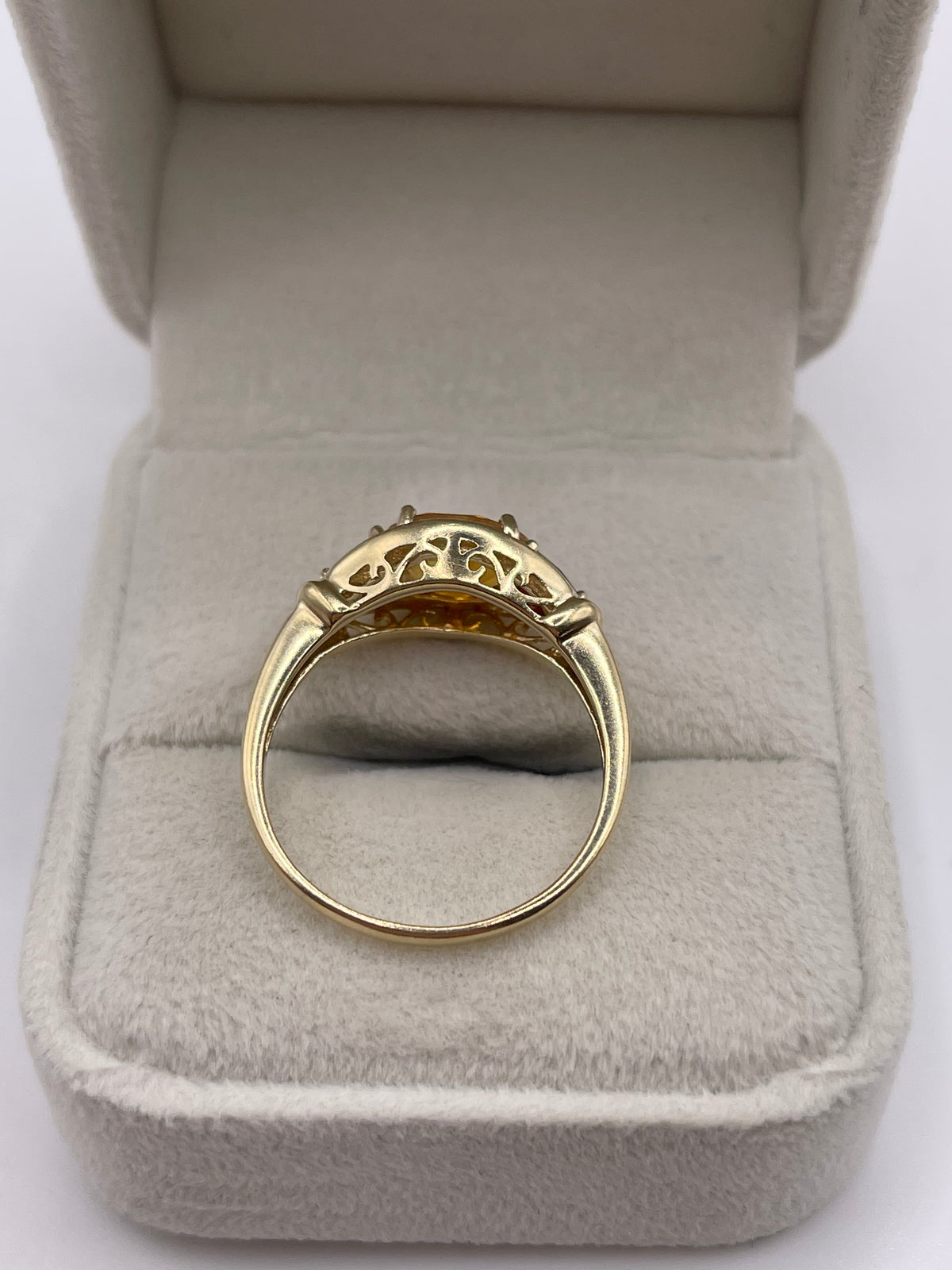 9ct gold citrine and garnet ring