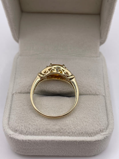 9ct gold citrine and garnet ring