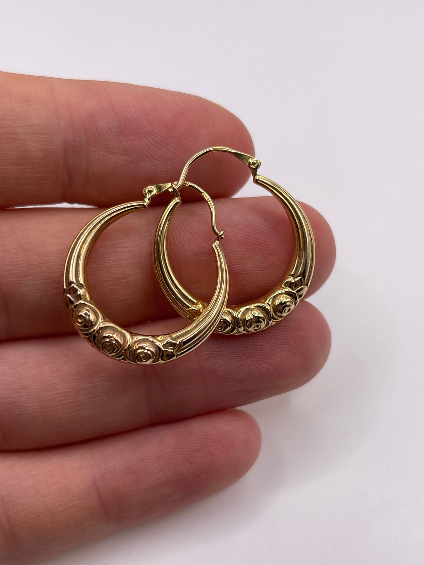 9ct gold creole earrings