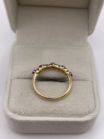 9ct gold ruby and diamond ring