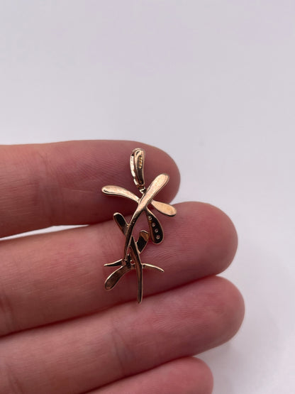 9ct rose gold diamond pendant