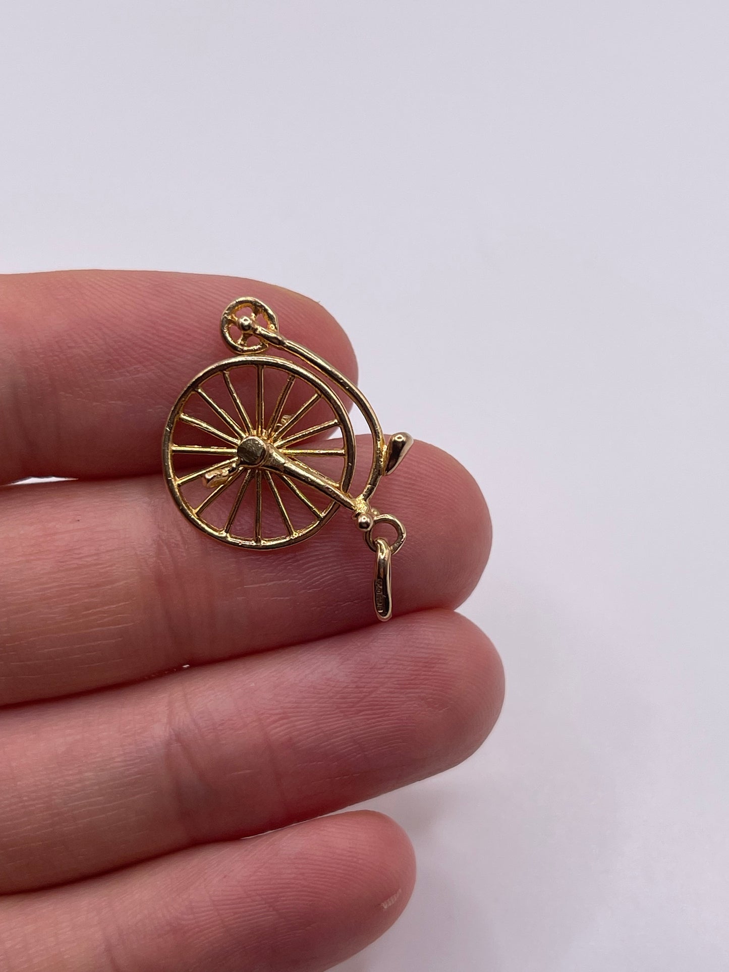 9ct gold penny farthing charm