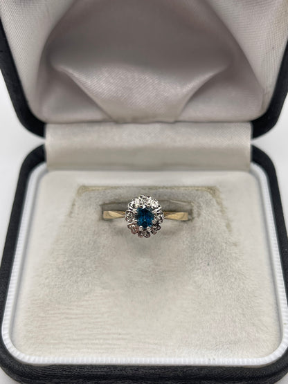 9ct gold topaz and diamond ring