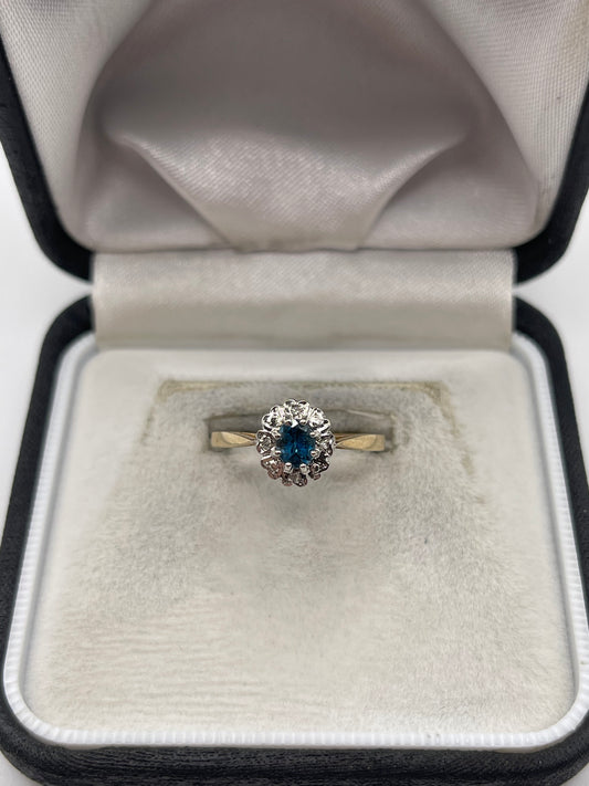 9ct gold topaz and diamond ring