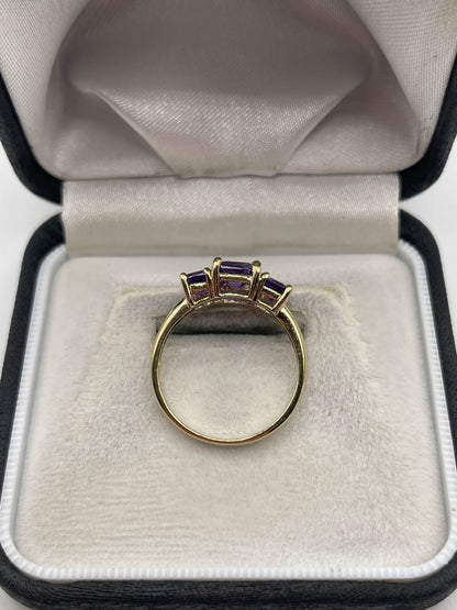 9ct gold amethyst ring