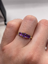 Load image into Gallery viewer, 9ct gold amethyst and diamond ring
