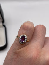 Load image into Gallery viewer, 9ct gold amethyst and diamond ring
