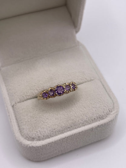9ct gold amethyst ring