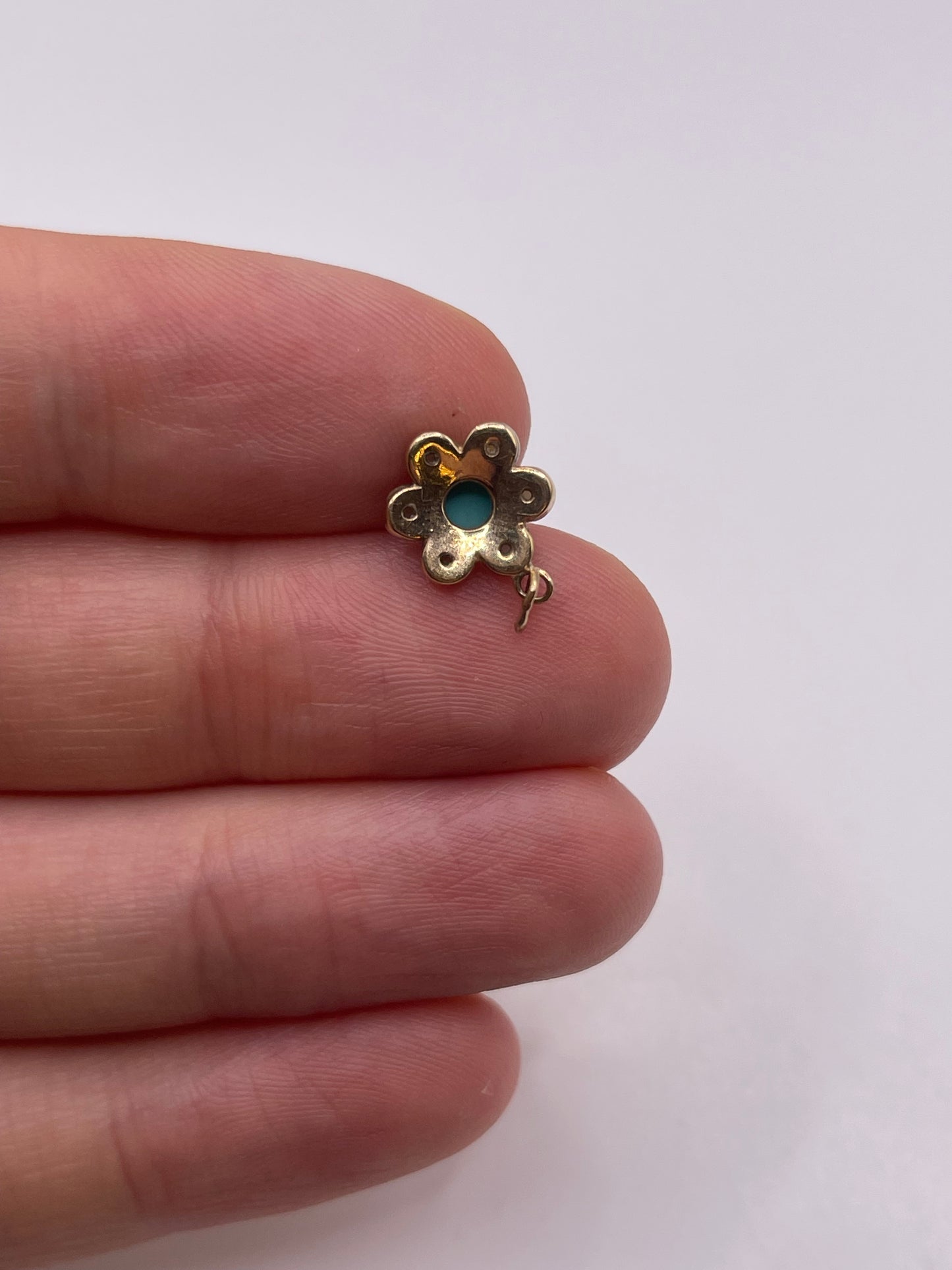 9ct gold turquoise and pearl pendant