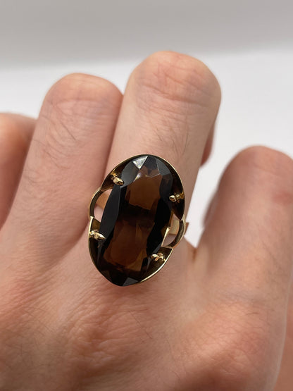 9ct gold Smokey quartz ring