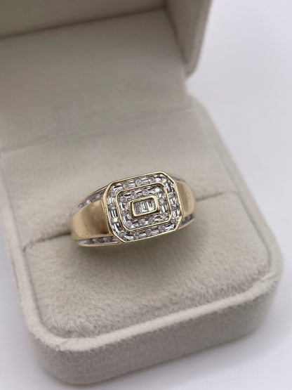 9ct gold diamond signet ring