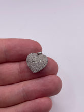 Load image into Gallery viewer, 9ct white gold diamond heart pendant
