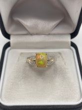 Load image into Gallery viewer, 9ct gold opal and zircon ring
