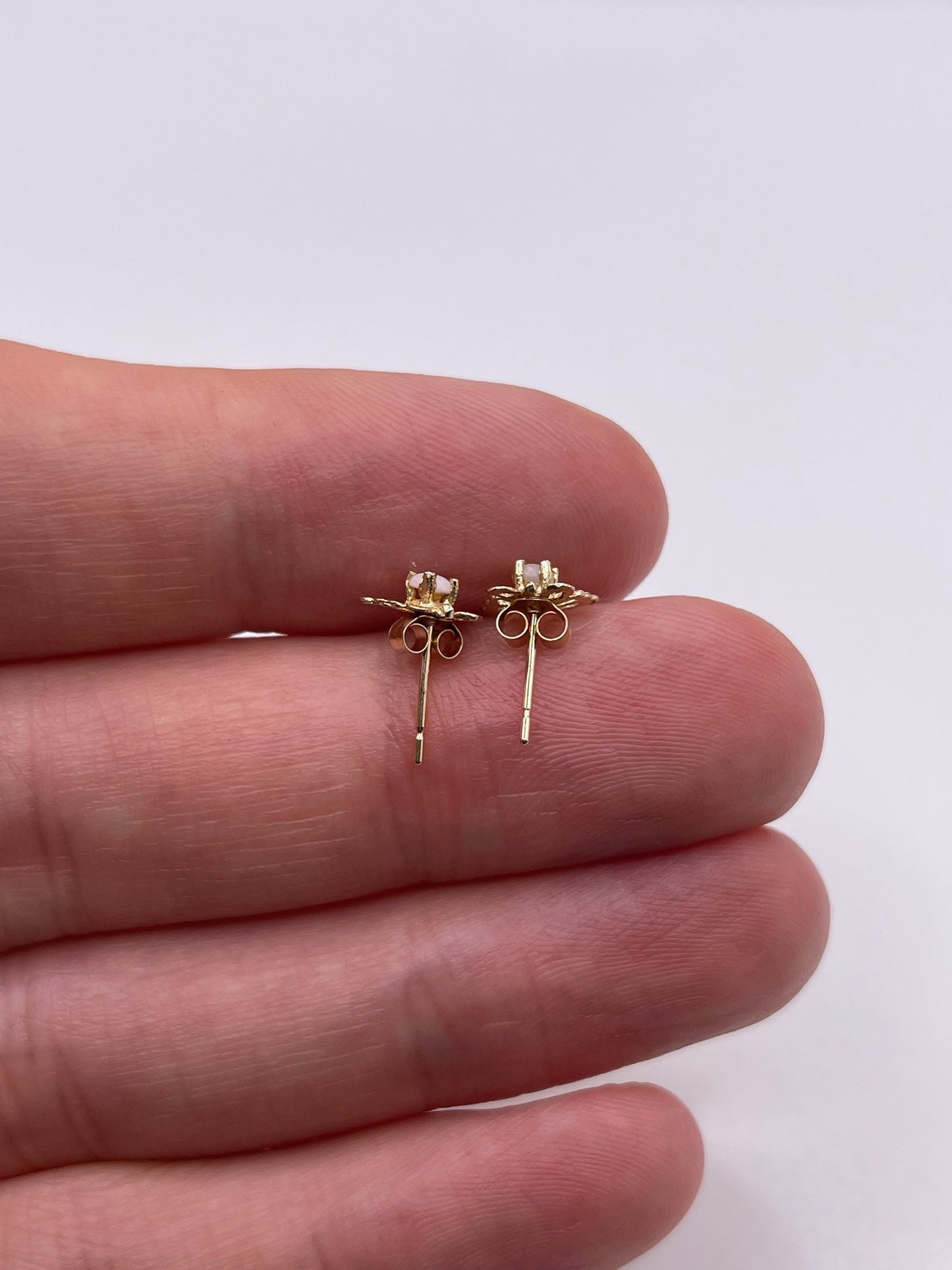 9ct gold opal butterfly earrings