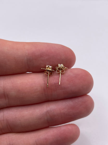 9ct gold opal butterfly earrings