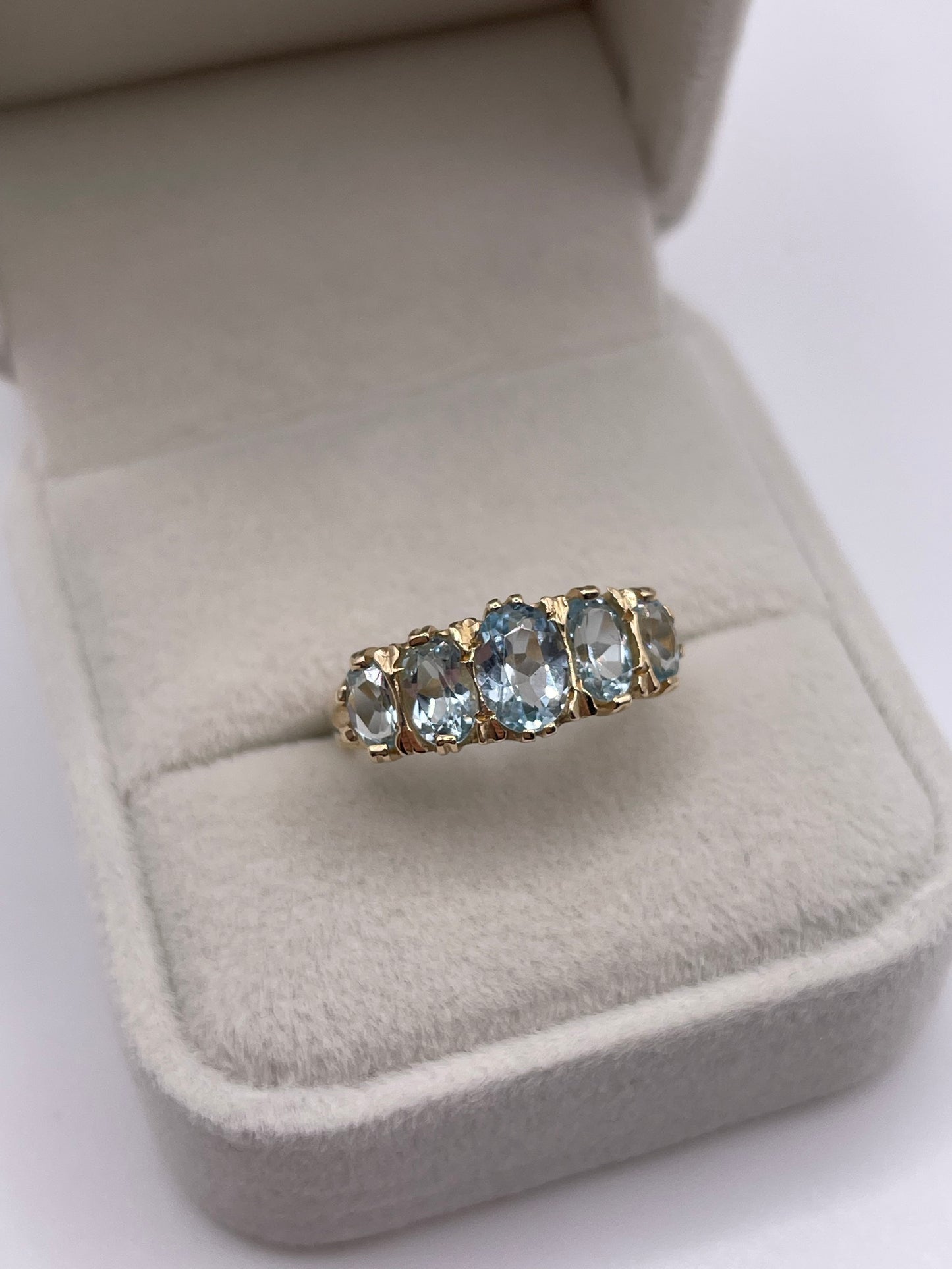 9ct gold blue topaz ring