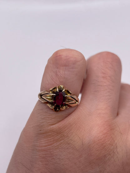 9ct rose gold garnet gypsy ring