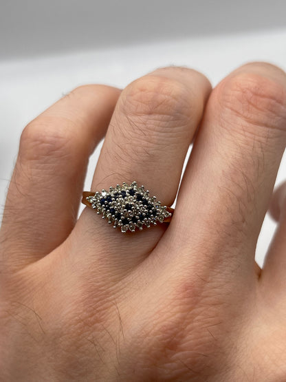 9ct gold sapphire and diamond ring