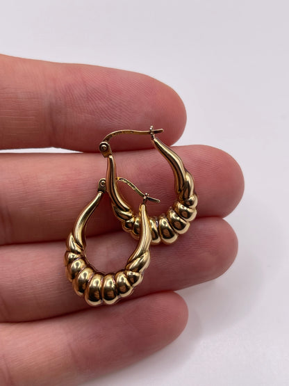9ct gold creole earrings